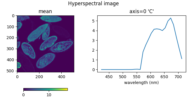 Hyperspectral image, axis=0 'C', mean